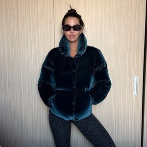 SAM. Velvet Teal Puffer Jacket
